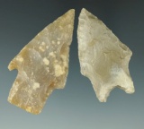 Pair of Texas arrowheads, largest is 2 3/8