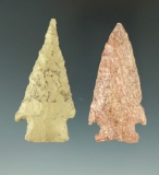 Pair of nice arrowheads found in southern Indiana, largest is 2 7/16