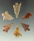 Set of 6 assorted Birdpoints, most are around 1 1/8