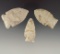 Set of three Kansas Arrowheads, largest is 2 3/16