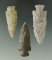 Set of three arrowheads , largest is 2 3/8