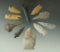 Set of 10 assorted flaked arrowheads, knives and drills found by Louis Brunke in Colorado.