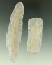 Pair of beautiful Translucent Knives made from Sheet Chalcedony, largest is 3 5/8