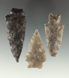 Set of three points found in Wyoming, largest is 2 1/4