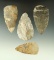 Set of four Adena Cache Blade found in Muskingum Co., Ohio - Flint Ridge Flint. Ex. Copeland.