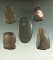 Set of four Hematite Celts in a partially drilled Pebble Pendant found at Brown's island.