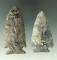 Pair of nicely styled Coshocton Flint Cornernotch points found in Fairfield and Mercer Co., Ohio.