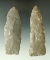 pair of large Flint Blades found in Ohio, the largest is 4 13/16