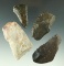 Set of three Uniface tools in a projectile point found in Ohio from the John Anspaugh collection.