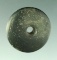 Very unique miniature Disc Pendant - banded slate found near Springfield Ohio. Davis G-10 COA.