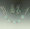 Set of attractive silver and turquoise earrings and bracelet