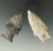 Pair of Ohio Paleo Stemmed Lances, one is a Stringtown. Largest is 2 3/4