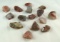 Set of 15 colorful Flint Ridge Flint Hopewell Cores found in Ohio, largest is 1 3/4.