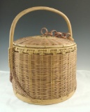 Large and very well-crafted contemporary handled Indian basket which is 14 1/2