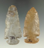 Pair of Flint Ridge Flint Dovetails found in Ohio, largest is 2 15/16