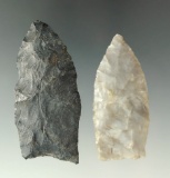 Pair of Ohio Paleo points in nice condition, largest is 2 5/8