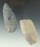 Pair of paleo blades found in Ohio, largest is 3 3/8