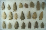 Nice group of 22 arrowheads found in New Jersey from an old collection. Largest is 2 3/8