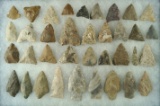 Large group of 36 arrowheads, 34 from New Jersey and two which appear to be from Missouri.