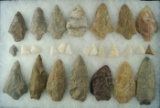 Set of 14 knives and 13 projectile points from an old New Jersey collection. Largest is 3 5/16