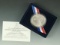 2000-P Library of Congress Uncirculated Commemorative Silver Dollar in Original Box with COA