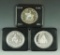 1973, 1975 and 1976 Canadian 50% Silver Commemorative Dollars in Original Holders