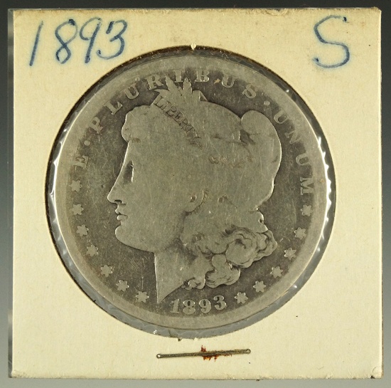 Rare 1893-S Morgan Silver Dollar Choice AG+