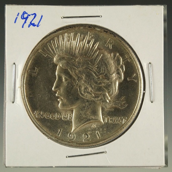 Scarce 1921 Peace Silver Dollar Choice AU