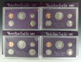 1984, 1985,1986 and 1987 Proof Sets in Original Boxes