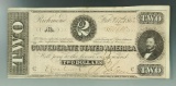 Confederate Feb. 17th 1864 2 Dollar Note F