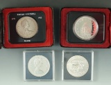 1971, 1976, 1985 and 1987 Canadian 50% Silver Commemorative Dollars in Original Holders