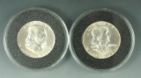 1960 and 1963-D Franklin Silver Half Dollars BU