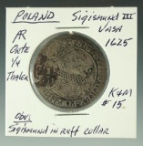 Poland 1625 Silver ¼ Thaler Sigismund III VF Details