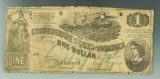 Confederate June 2nd 1862 1 Dollar Note G