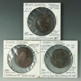 3 Bronze Roman Imperial Coins Tiberius * See full description for details.