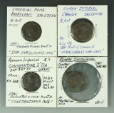4 Bronze Roman Imperial Coins * See full description for details.
