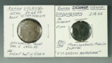 2 Roman Colonial Bronze Nero 54 – 68 AD F and Diadumenian 218 AD F