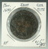 1690 Irish Gun Money ½ Crown VF Details