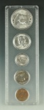 1955 Year Set in Holder Cent – Half Dollar BU