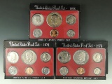 1973, 1974 and 1975 Proof Sets in Original Boxes