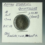 Roman Imperial Quintillus 270 AD VF Details