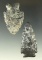 Pair of Coshocton Flint arrowheads found in Ohio, largest is 2 1/2