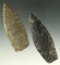 Pair of Coshocton Flint Paleo Lanceolate found in Ohio, largest is 3 3/16