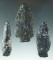 Set of three Coshocton Flint stem points, largest is 3 1/A. All found in Ohio.