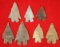 Set of seven Montell points found in Texas, largest is 2 3/4