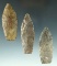 Set of three Paleo Lanceolates found in Ohio, largest is 2 13/16