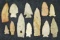 Group of 12 assorted Midwestern artifacts, largest is 4 3/4