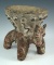 Standing dog effigy with decorated bowl on its back.  4 1/2