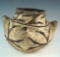 Four horned Southwestern bottle pottery vessel. Measures 5