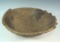 Carved Mississippian grayware bowl that is solid. Found in Pemiscot County Missouri.